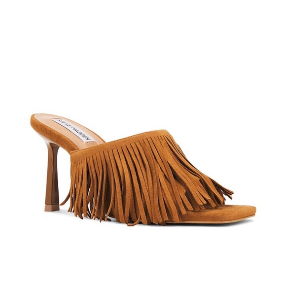 STEVE MADDEN REVOLVE NWB
Morina Sandals in Cognac Suede Fringe - Picture 6 of 9